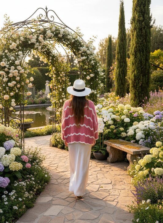 "Pull Amélie corail - texture ultra douce rayures, douceur absolue BONITALUZ"