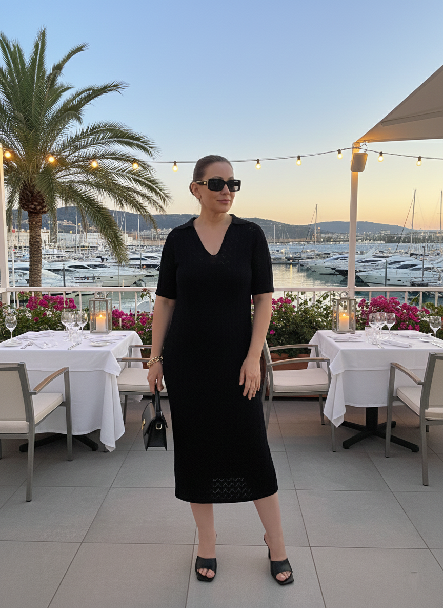 Robe noire Noëlle - élégance parisienne et sophistication raffinée