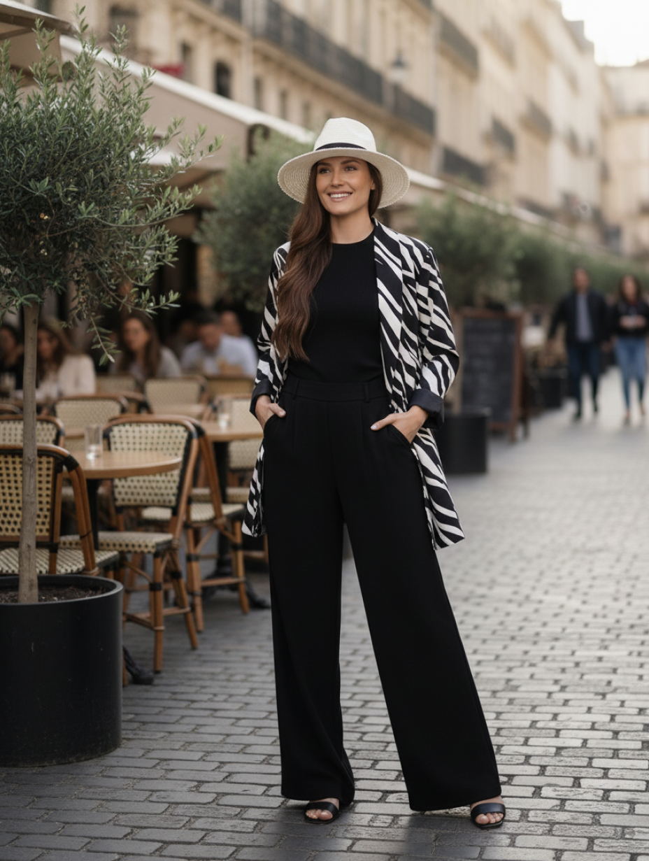 "Veste Zèbra BONITALUZ - détail motif zébré, look audacieux pour toutes occasions"