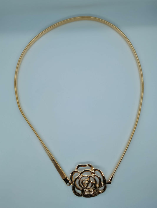 Ceinture Floralie-Extérieur en alliage flexible effet métallique-Fermeture par une fixation crochet-Existe en TU-Largeur : 1cm