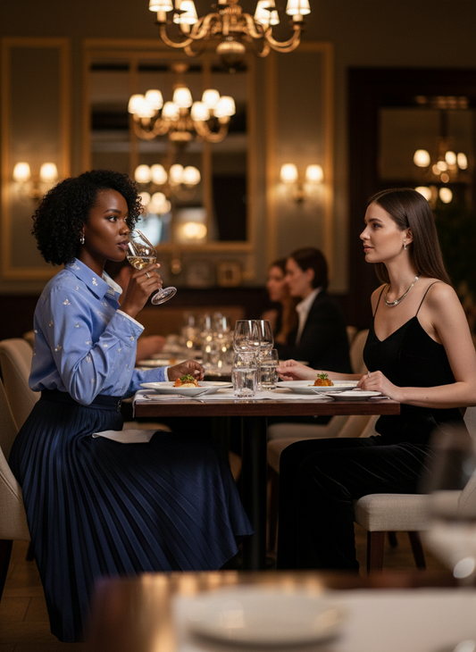 Chemise bicolore Azula bleu et blanc - esprit maritime moderne