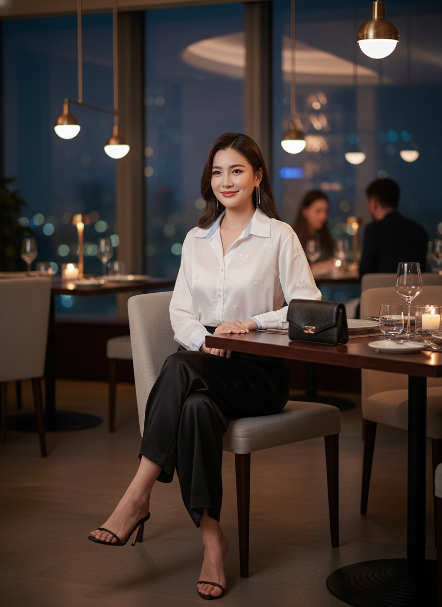 Chemise blanche Marguerite - élégance classique et grâce intemporelle