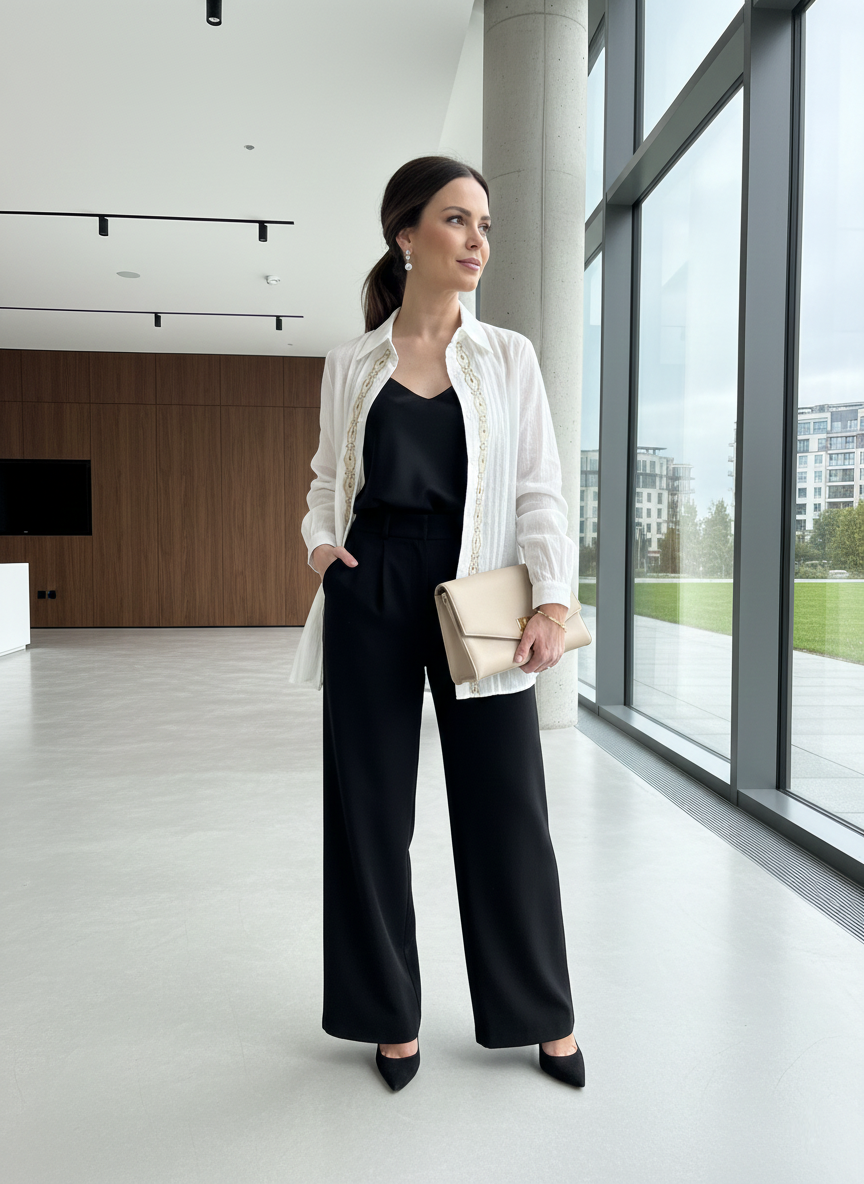 Chemise artisanale Tina avec broderie délicate en coton