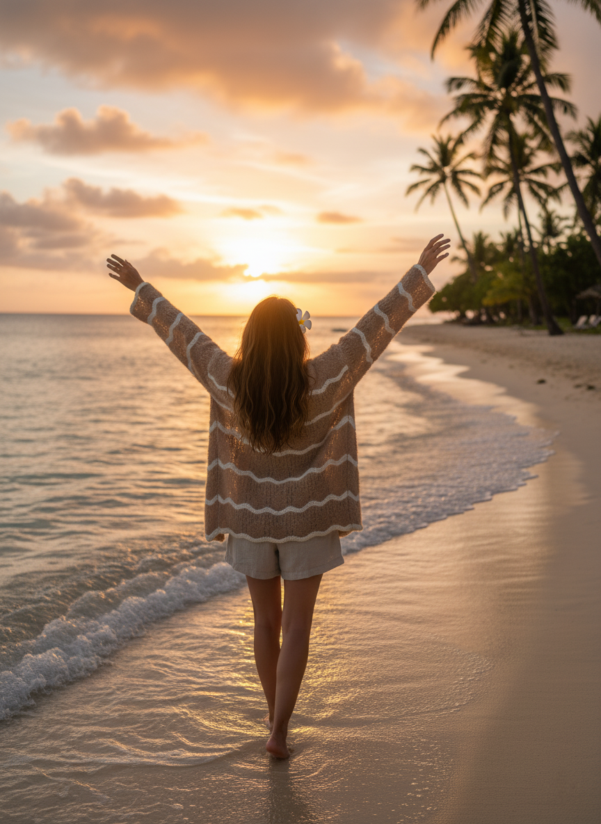 "Gilet Amélie BONITALUZ - gilet rayures porté, polyvalence colorée tendance femme"