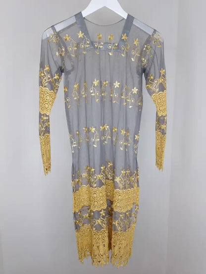 Tunique Kebaya brodée dorée seconde main BONITALUZ — pièce unique