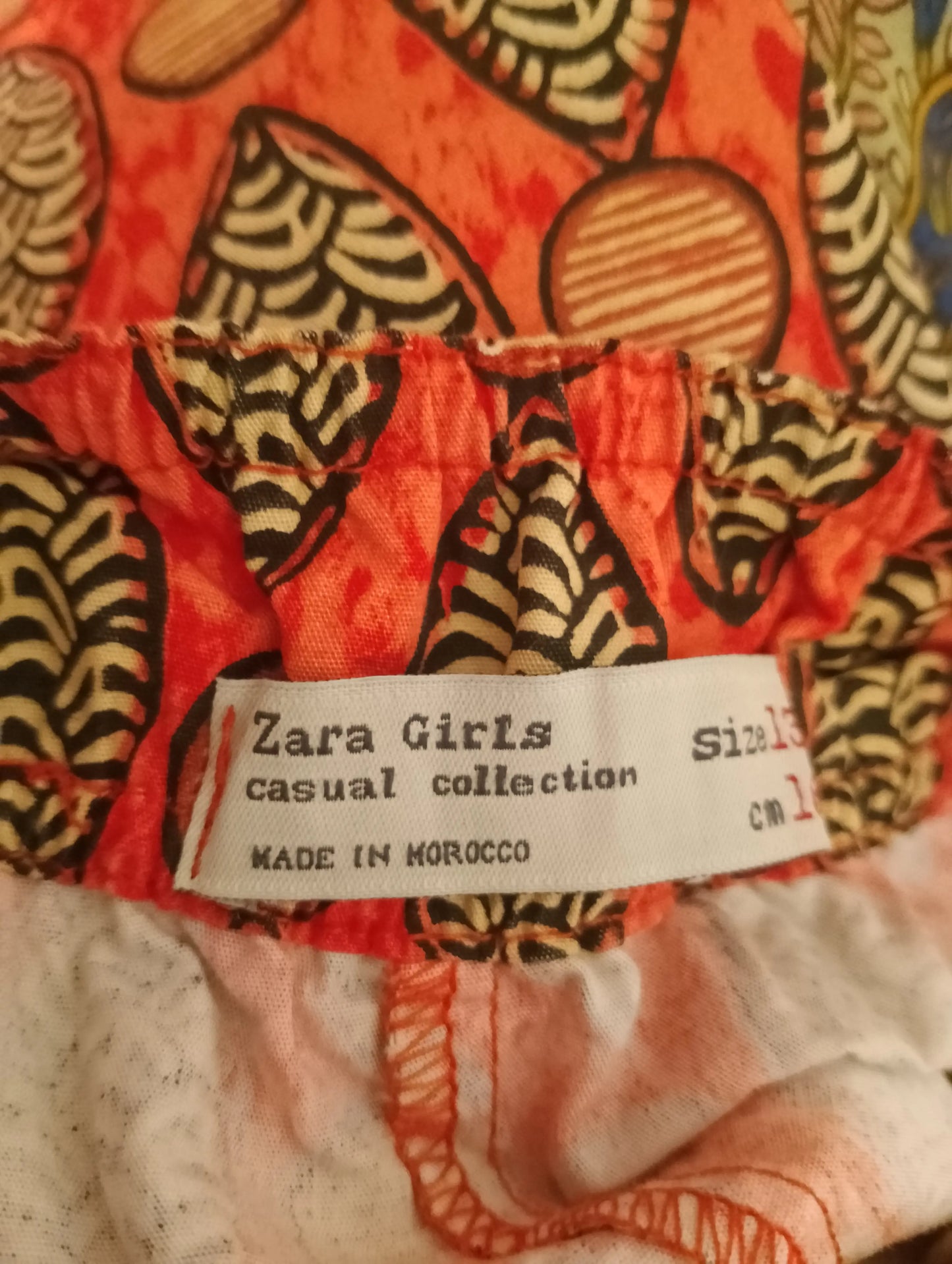 "Vue de face pantalon coton imprimé corail Zara Kids — BONITALUZ"
