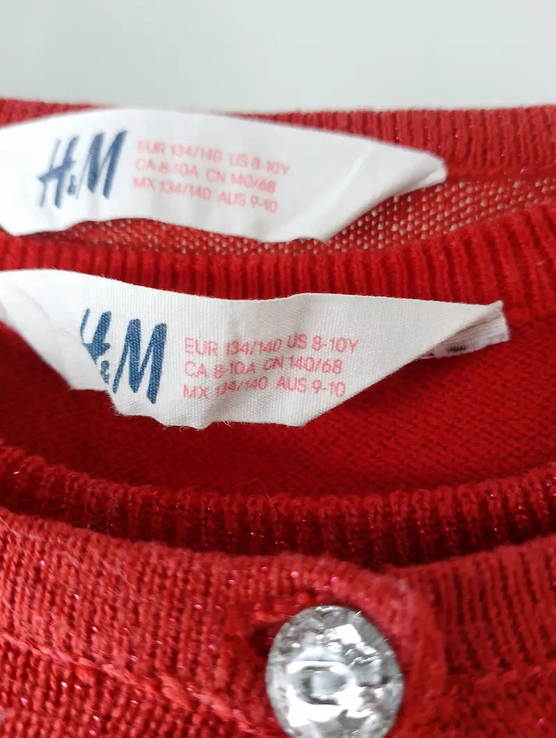 Étiquette taille robe H&M fille – 134/140 – 8-10 ans