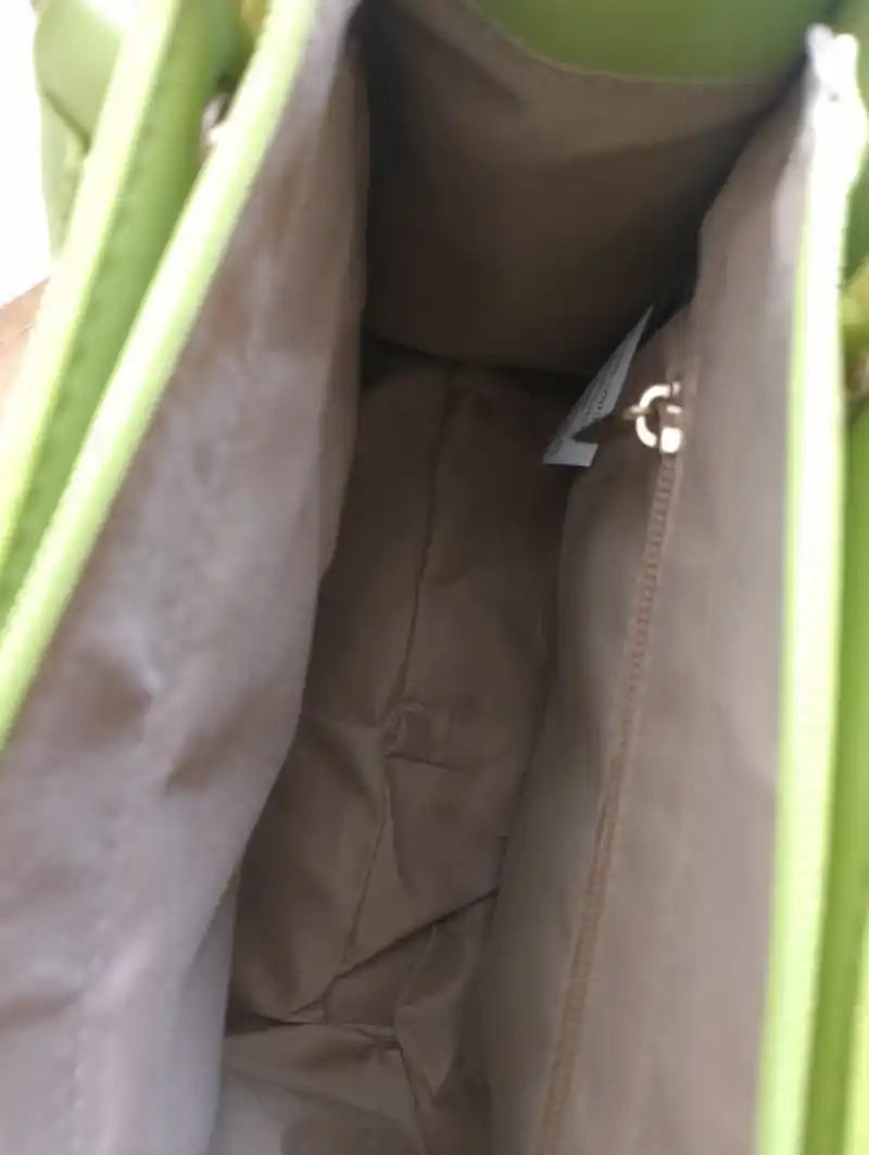 Sac Anissa vert anis – intérieur fermeture éclair – BONITALUZ
