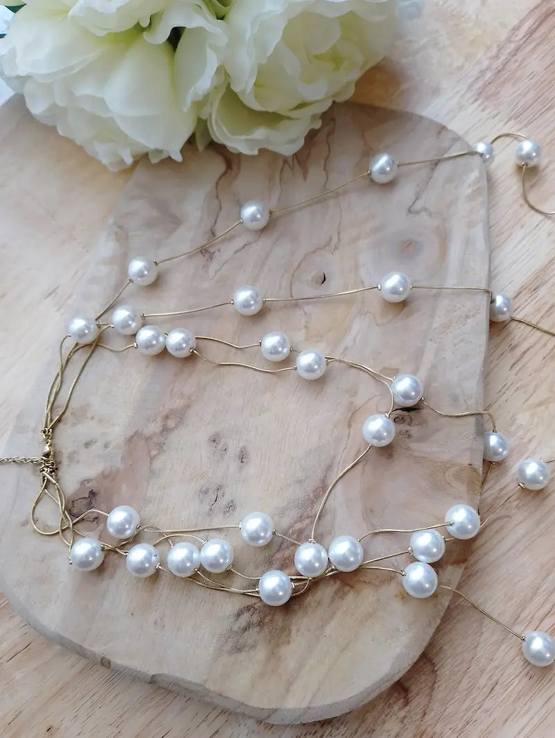 Collier Emma – fermoir chaîne dorée et perle nacrée – finition haute qualité – BONITALUZ