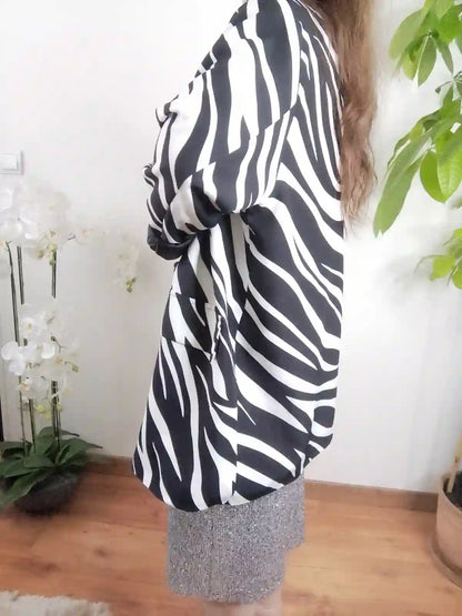 Veste Zèbra détail tissu motif animalier zèbre femme BONITALUZ