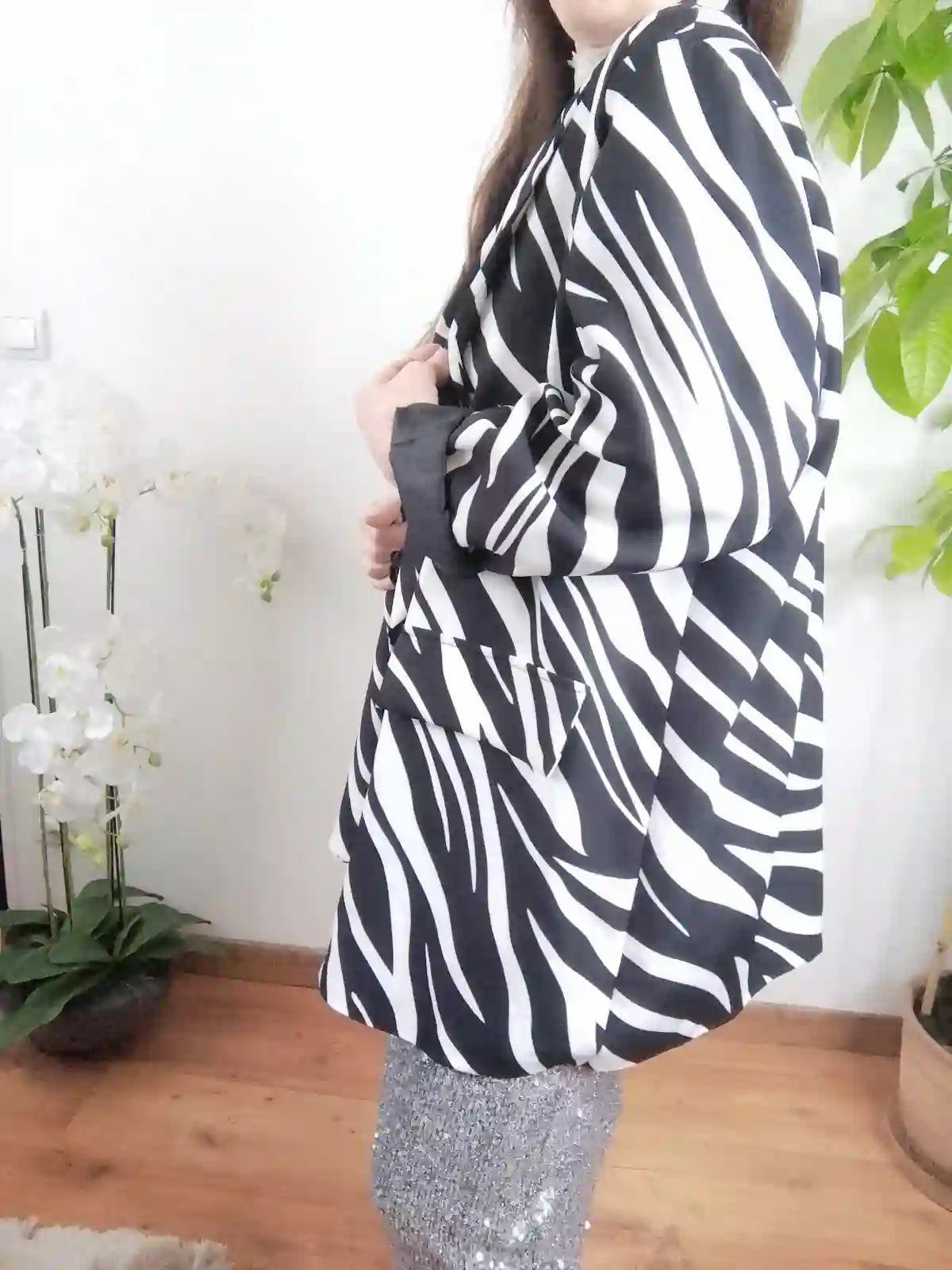 Veste Zèbra détail tissu motif animalier zèbre femme BONITALUZ
