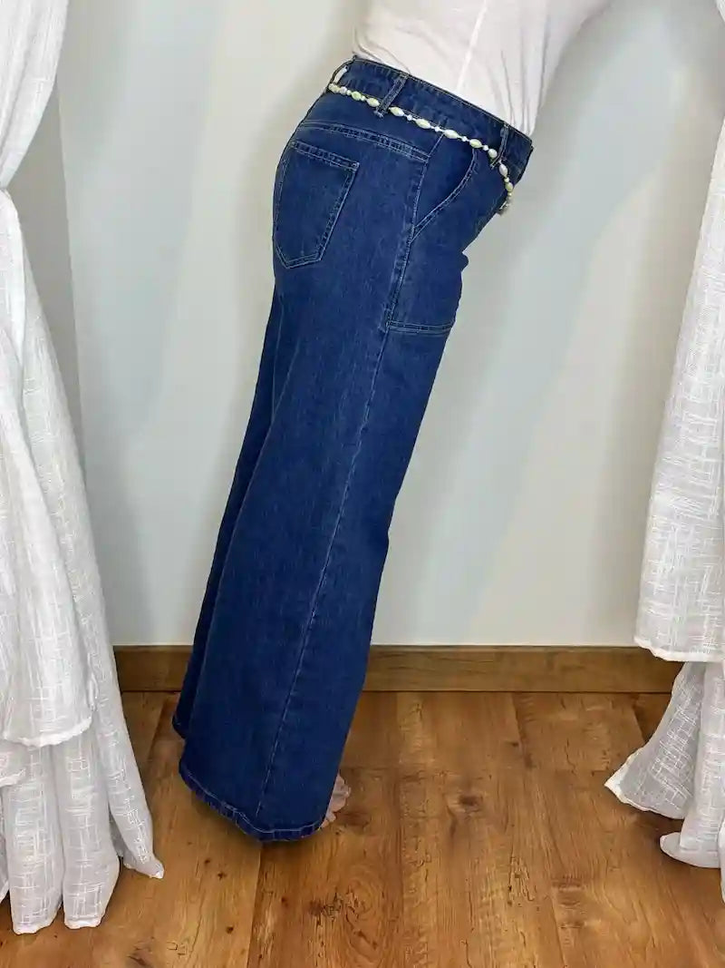 Jean Blue wide leg - détail coupe droite - BONITALUZ
