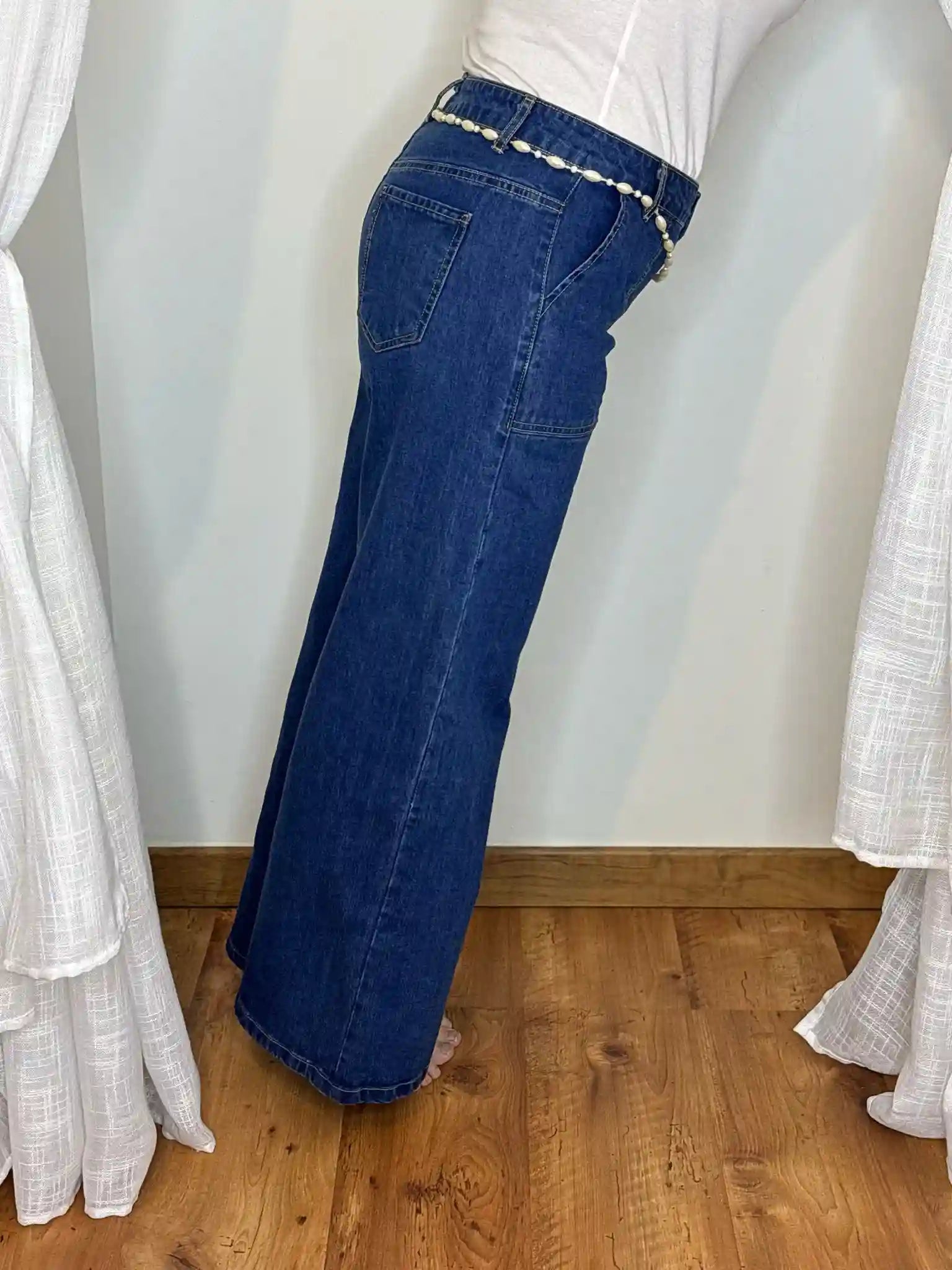 Jean Blue wide leg - détail coupe droite - BONITALUZ