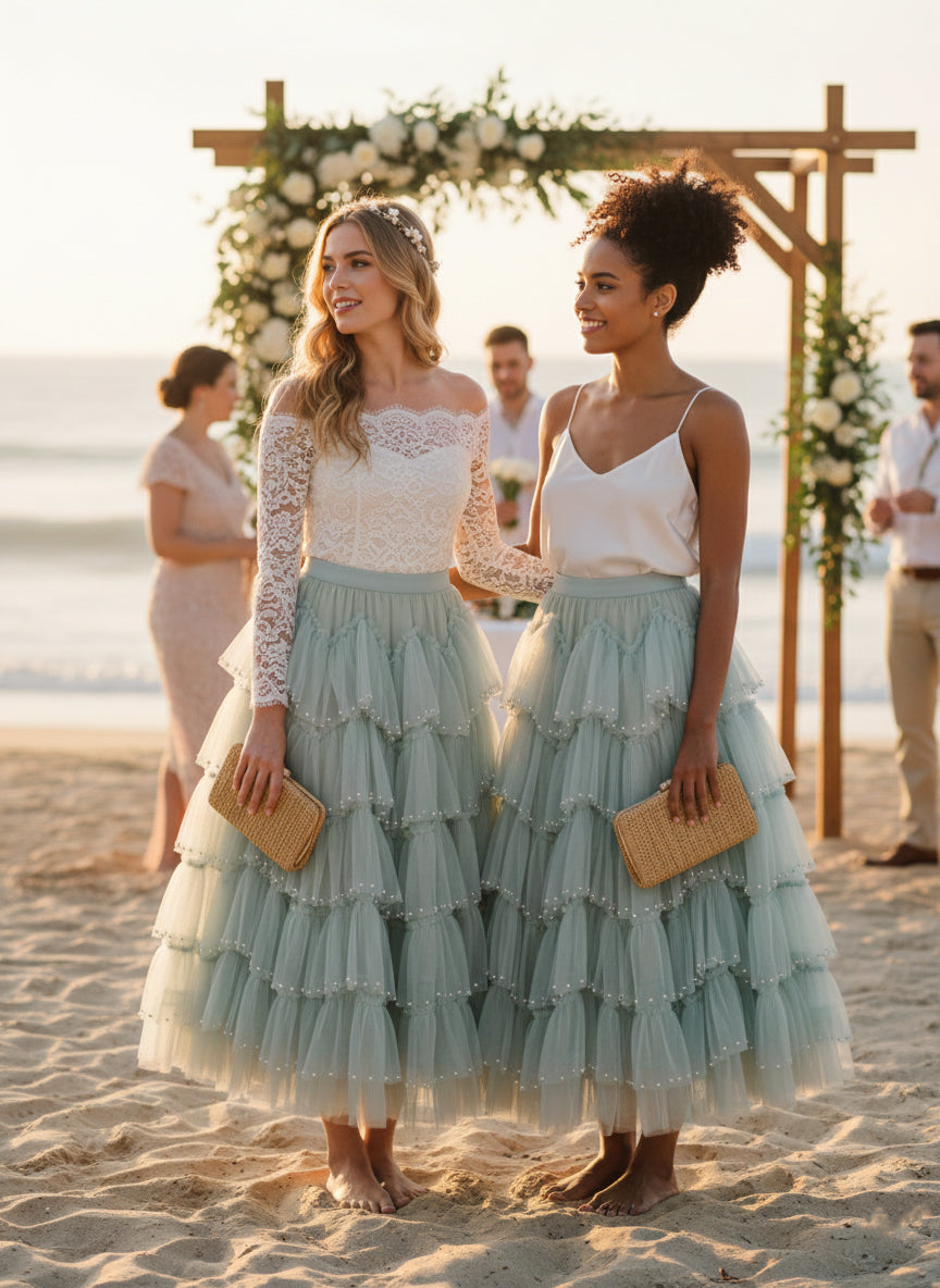 Jupe blanche Rosalia BONITALUZ - Jupe élégante blanche pour femme, style féminin et intemporel, parfaite pour toutes occasions
