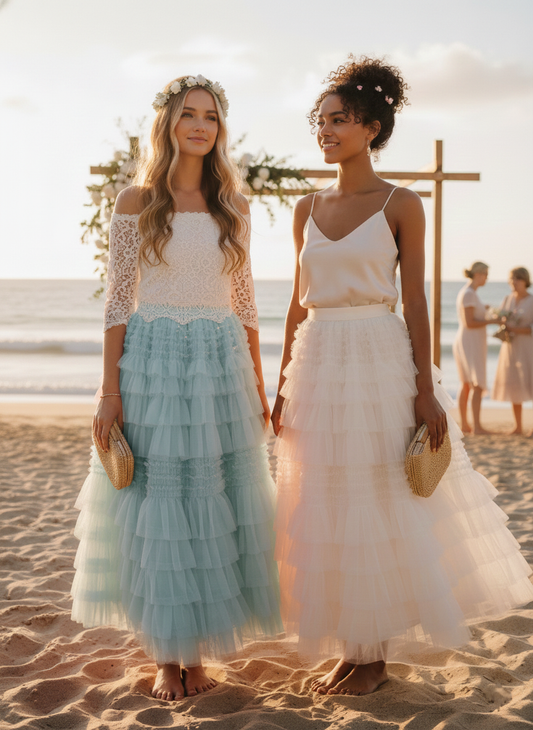 Jupe blanche Rosalia BONITALUZ - Jupe élégante blanche pour femme, style féminin et intemporel, parfaite pour toutes occasions
