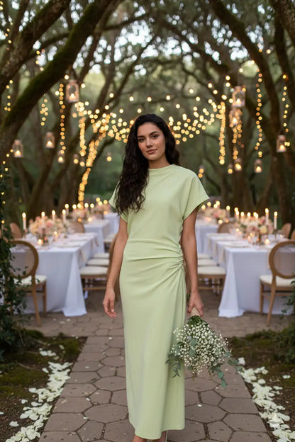 Robe Menta femme vert menthe soirée bougies lumières élégance BONITALUZ