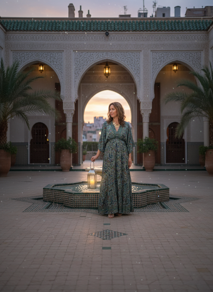 "Robe Rosie BONITALUZ - vue complète soie artistique, robe longue élégante femme"