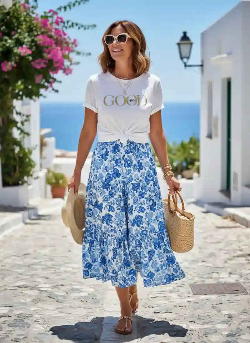 Tee-shirt imprimé Good Vibes - ondes positives et confort